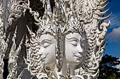 Famous Thailand temple or white temple, Wat Rong Khun,at Chiang Rai province, northern Thailand. 
